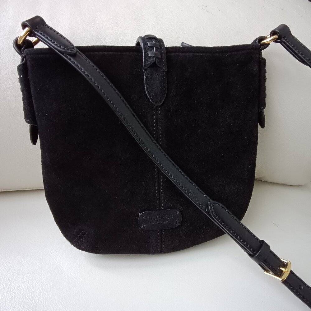 Lauren Ralph Lauren Vintage Suede and Leather Crossbody  Bag - Picture 2 of 5